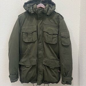 Eddie Bauer EB550 Goose Down Parka Winter Jacket Military Army Green Sz Small